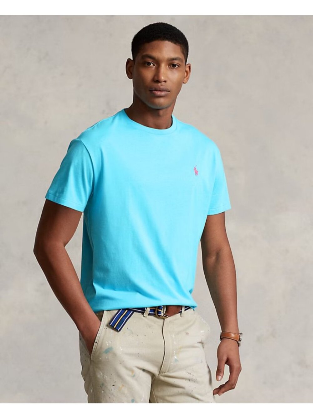 Polo Ralph Lauren XL Sky Blue Jersey Crew Neck T-Shirt 100% Cotton Preppy Money